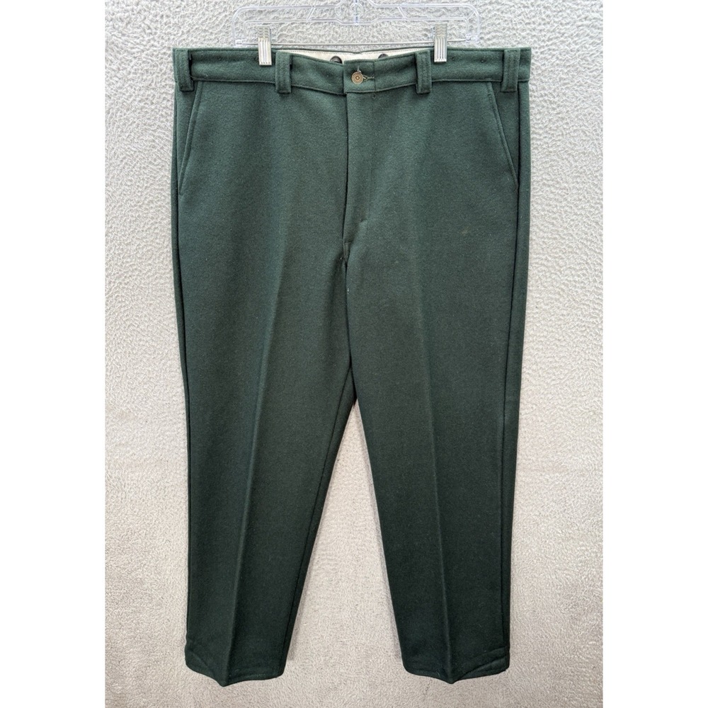 Vintage Codet Pants Mens 42x31 Green Wool Blend Outdoors Hunting Camping 90s